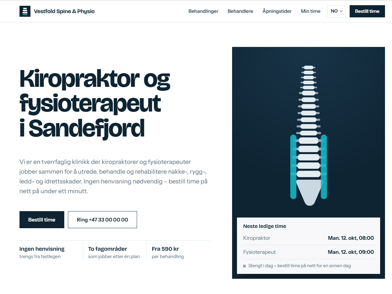 Kiropraktor og fysio­terapeut